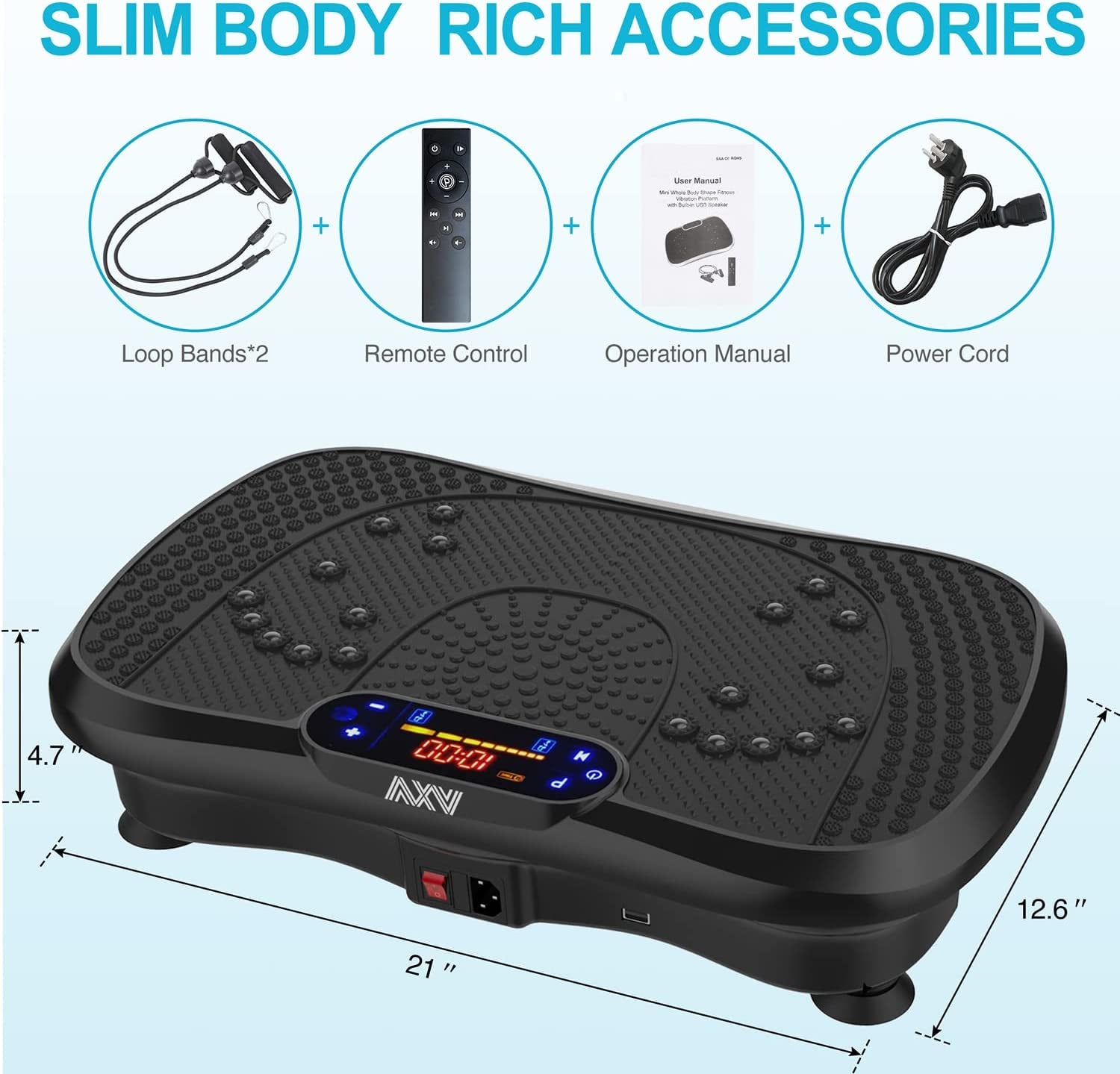 Vibration Plate Exercise Machine Whole Body Workout Vibrate Fitness Platform Lymphatic Drainage Machine for Weight Loss Shaping Toning Wellness Home Gyms Workout