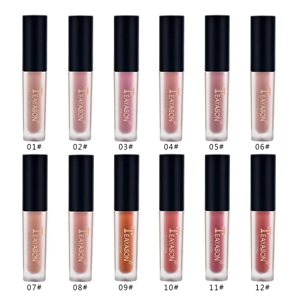 1Pc Women'S Fashion Liquid Matte Lipstick Velvet Lipgloss Nude Makeup Matte Velvet Natural Moisturizer Lip Glosses