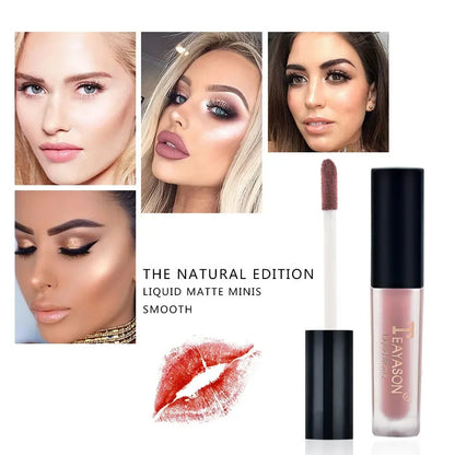 1Pc Women'S Fashion Liquid Matte Lipstick Velvet Lipgloss Nude Makeup Matte Velvet Natural Moisturizer Lip Glosses