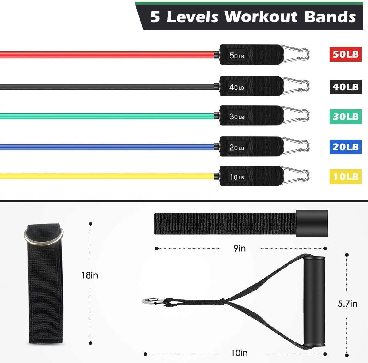 200Lbs Resistance Bands Set,Exercise Bands, Workout Bands, Fitness Bands, Resistance Bands with Handles for Men, Weights for Women at Home, Strength Training Equipment for Working Out