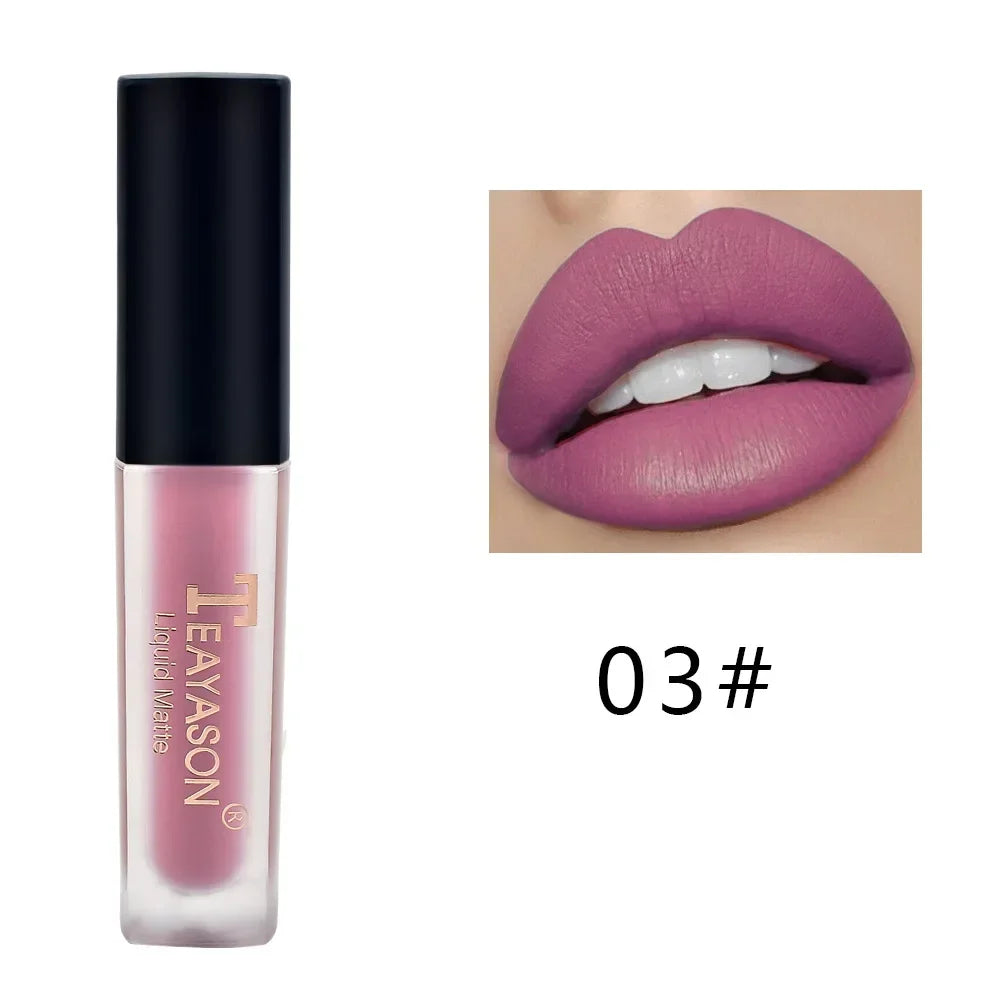 1Pc Women'S Fashion Liquid Matte Lipstick Velvet Lipgloss Nude Makeup Matte Velvet Natural Moisturizer Lip Glosses