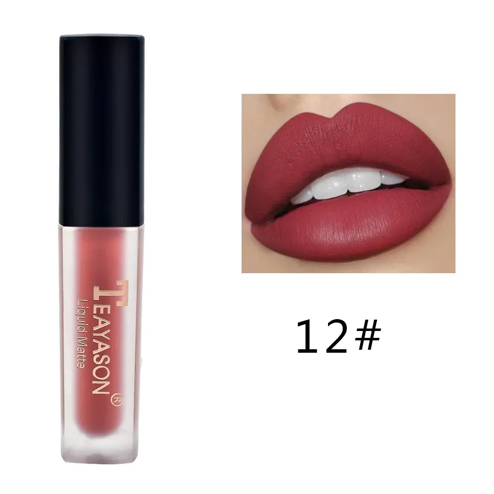 1Pc Women'S Fashion Liquid Matte Lipstick Velvet Lipgloss Nude Makeup Matte Velvet Natural Moisturizer Lip Glosses