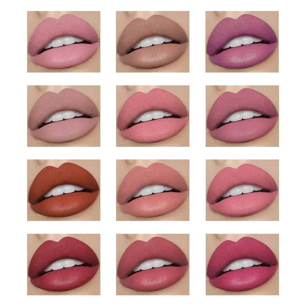 1Pc Women'S Fashion Liquid Matte Lipstick Velvet Lipgloss Nude Makeup Matte Velvet Natural Moisturizer Lip Glosses