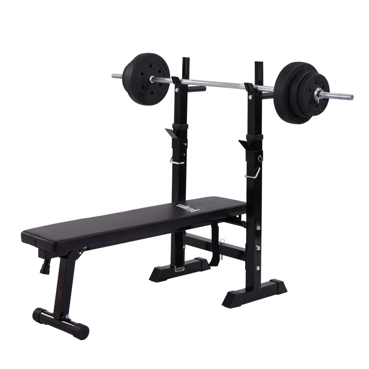 Folding Weight Bench Home Gym Adjustable Strength Training Adjustable Barbell Rack