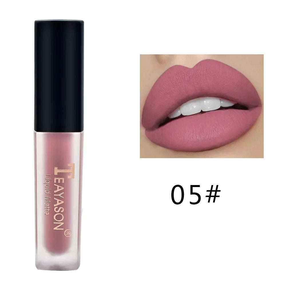 1Pc Women'S Fashion Liquid Matte Lipstick Velvet Lipgloss Nude Makeup Matte Velvet Natural Moisturizer Lip Glosses